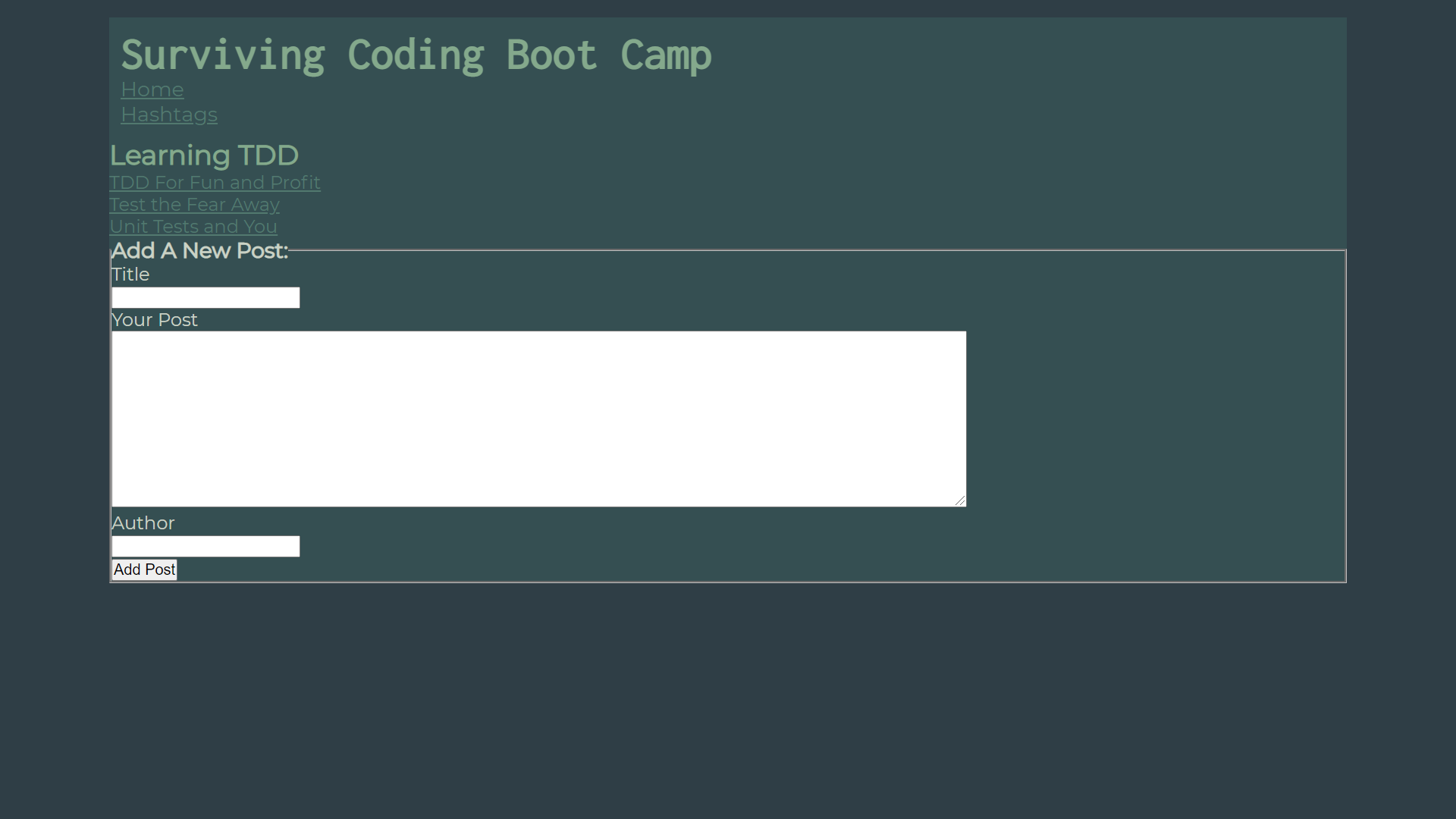 Boot Camp Blog Screenshot